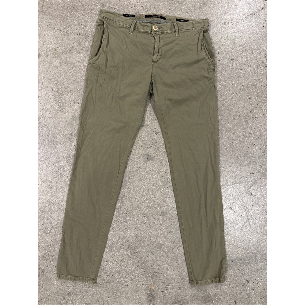 ALBERTO Pants Mens Green Sz29x30 Slim Fit Stretch Chino OEKO-TEX Travel‎ Outdoor